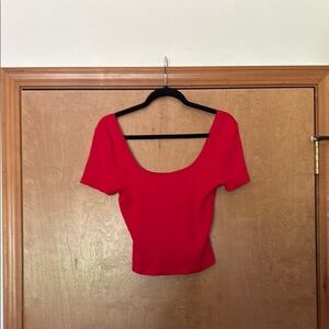 Universal Thread Red Fitted Crop Blouse